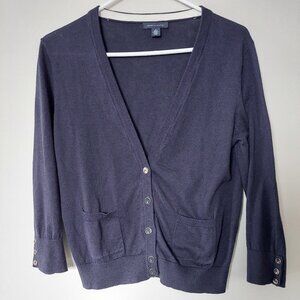 Tommy Hilfiger Navy Blue Button-front Cardigan Women's Slim Fit Size M